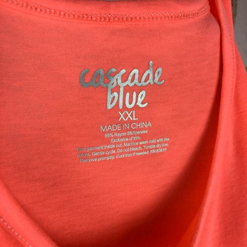 NWT Cascade Blue, Tank Top, GYM graphic, Size XXL. Bright Coral - Picture 5 of 5